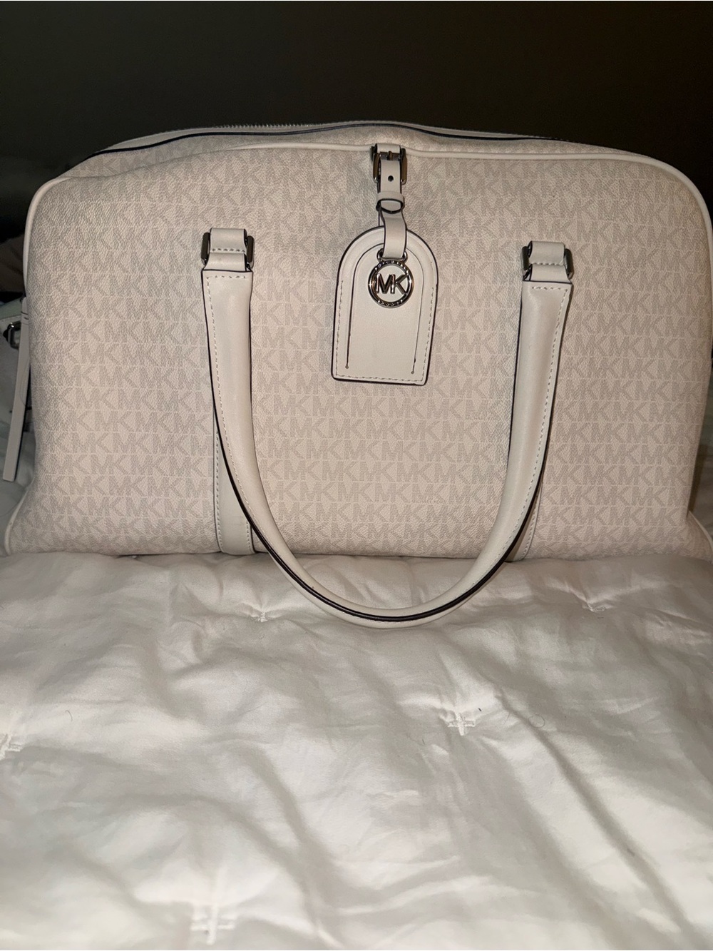 Michael Kors Cream Jet Set Weekender Bag
